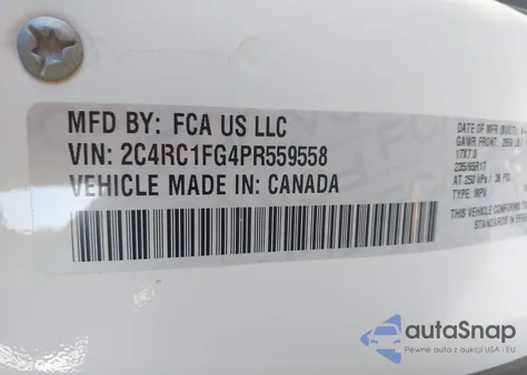 2023 Chrysler Pacifica Touring from USA, damaged, VIN 2C4RC1FG4PR559558